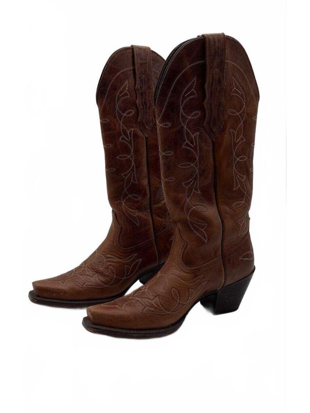 Ariat Women's Brown Leather Western Cowboy Boots Snipped Toe Size 6 B